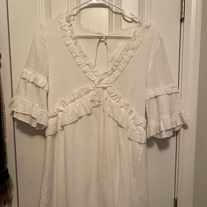 White Mini Dress with Back Cut Out